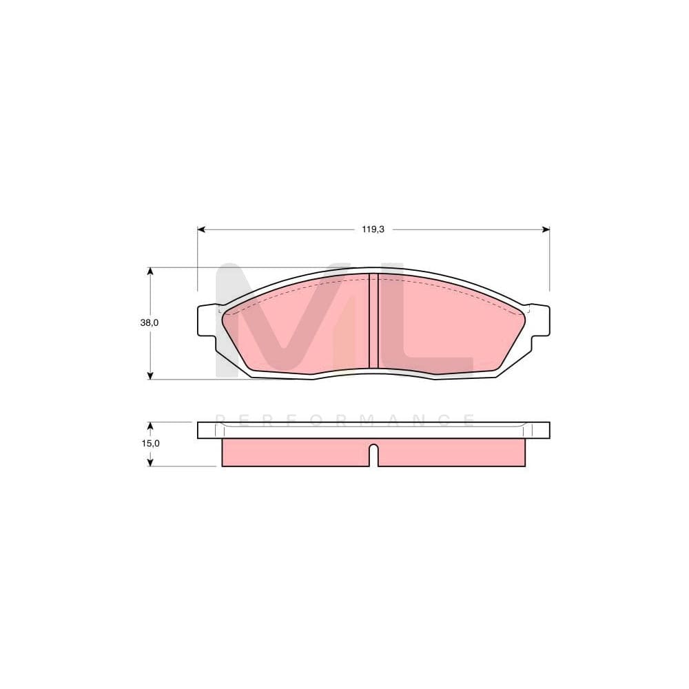 TRW Gdb254 Brake Pad Set Not Prepared For Wear Indicator