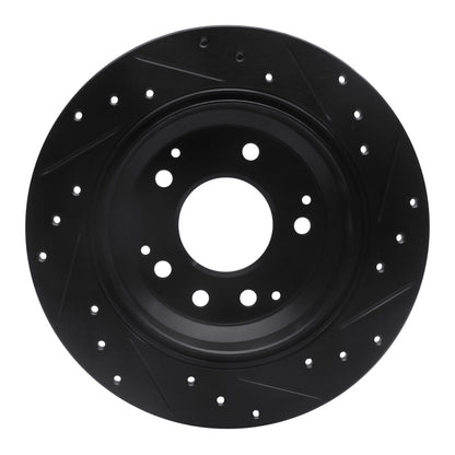 R1 Concepts R1 91-99 Acura Legend Rear Left Drilled & Slotted Black Brake Rotor