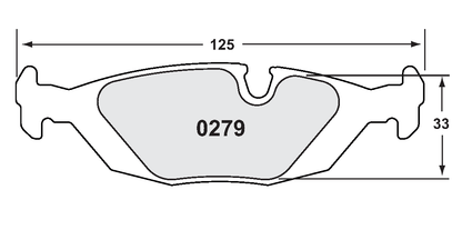 PFC 0279.08.16.44 REAR BRAKE PADS RACE 08 CMPD 16MM BMW 3 SERIES 1985-92 E30