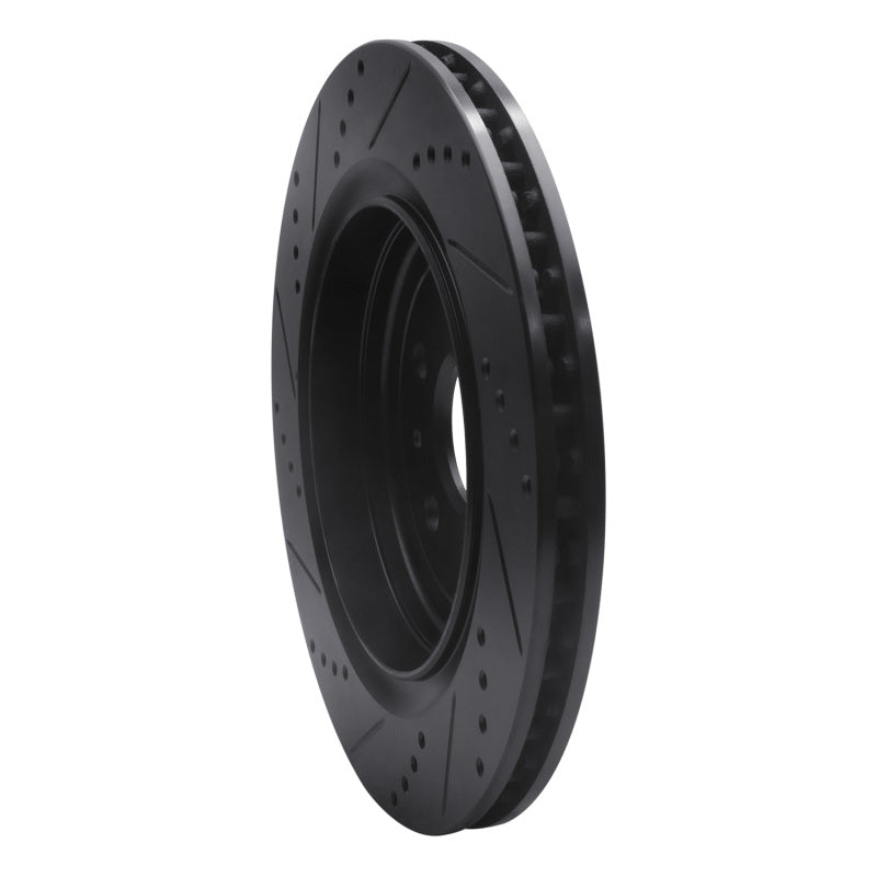 R1 Concepts R1 16-24 Cadillac ATS Rear Right Drilled & Slotted Black Brake Rotor