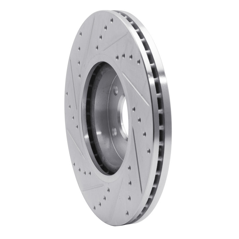 R1 Concepts R1 09-23 Nissan 370Z Front Right Drilled & Slotted Silver Brake Rotor