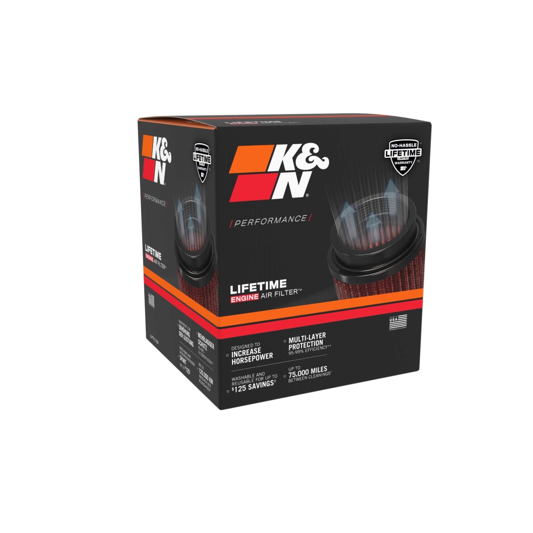 K&N RU-9670 High-Flow Original Universal Air Filter - 80MM FLG, 147MM B, 89MM T, 115MM H, W/ VENT