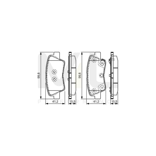 Bosch 0986Tb3203 Brake Pad Set With Acoustic Wear Warning  | ML Performance Car Parts