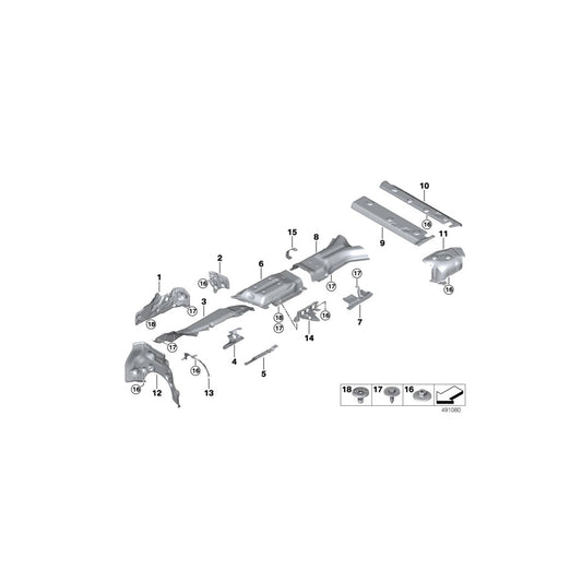 Genuine BMW 51487424935 G07 Heat Shield, Rear Muffler, Front (Inc. X7 50iX, X7 M50iX & X7 30dX)