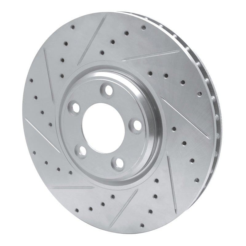 R1 Concepts R1 03-05 Jaguar VanDEN PLAS Front Left Drilled & Slotted Silver Brake Rotor