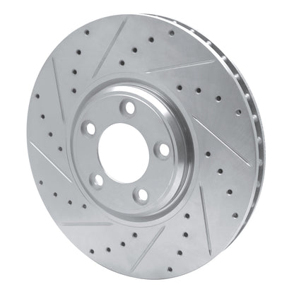 R1 Concepts R1 03-05 Jaguar VanDEN PLAS Front Left Drilled & Slotted Silver Brake Rotor