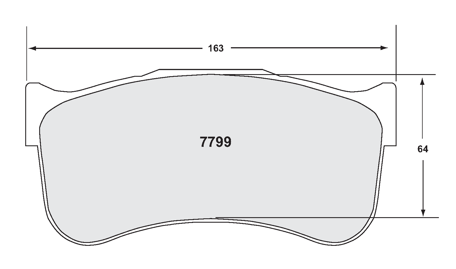 PFC 7799.13.25.44 BRAKE PADS RACE 13 CMPD 25MM NISSAN GT-R35 GT3 (BREMBO 6-PISTON CALIPER)