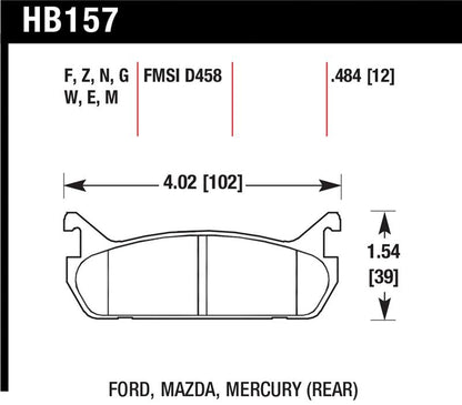 Hawk Performance Hawk 89-93 Miata HPS Street Rear Brake Pads (D458)