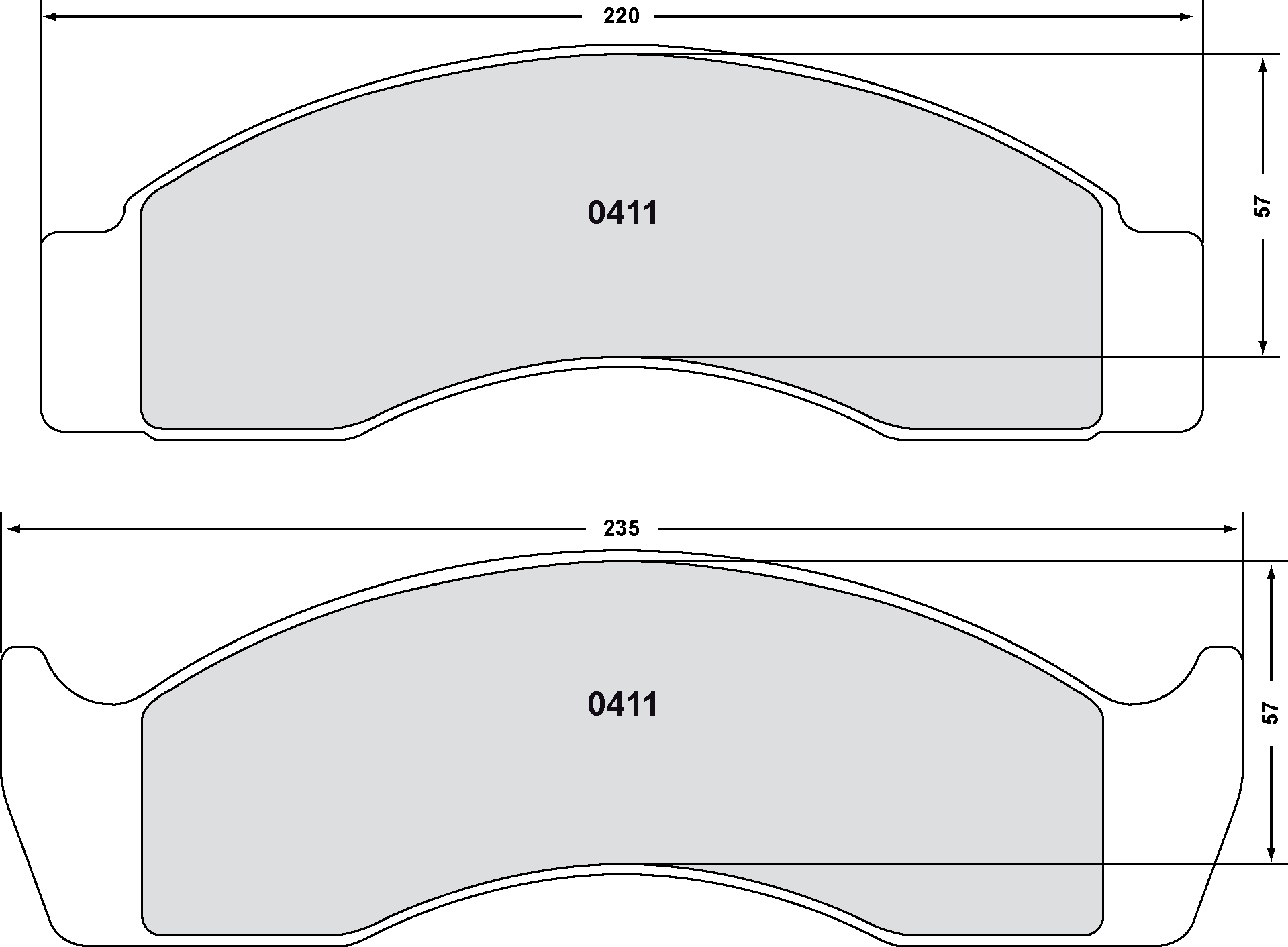 PFC 0411.22 BRAKE PADS Z-RATED CARBON METALLIC D E450 SD (96-07)