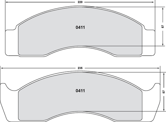 PFC 0411.22 BRAKE PADS Z-RATED CARBON METALLIC D E450 SD (96-07)
