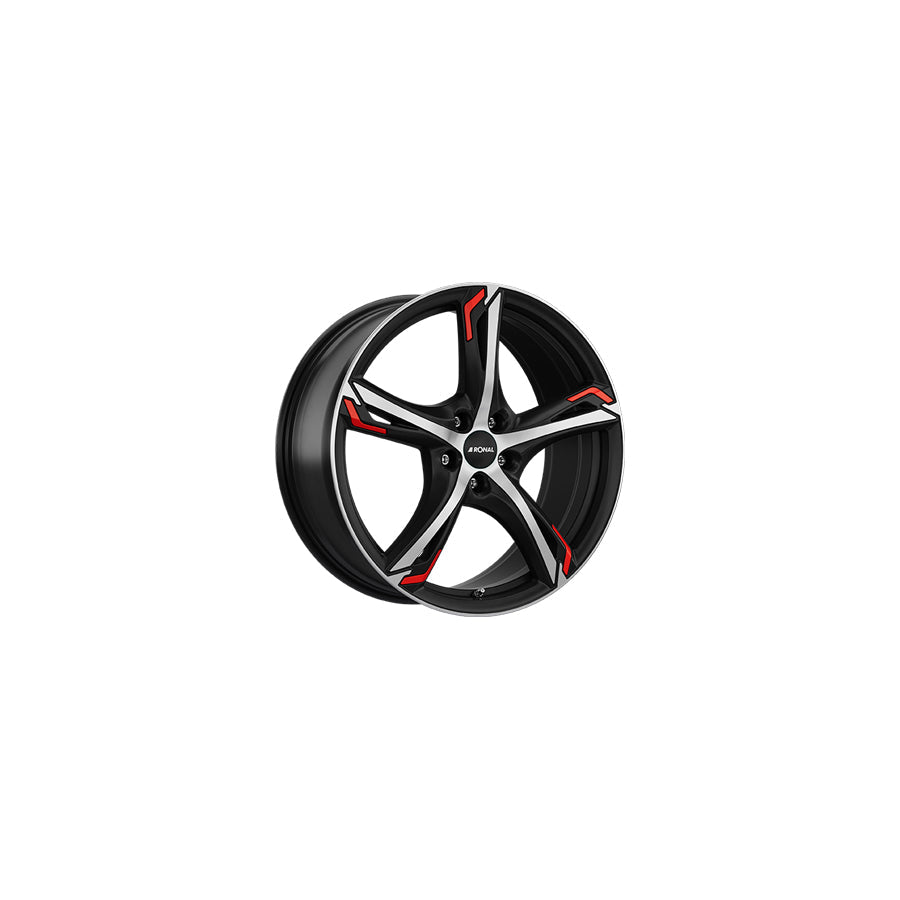 Ronal R62 Red 7.5x17 ET45 62R7755.05X/RED Jetblack-Matt-Diamond Cut Red Wheel
