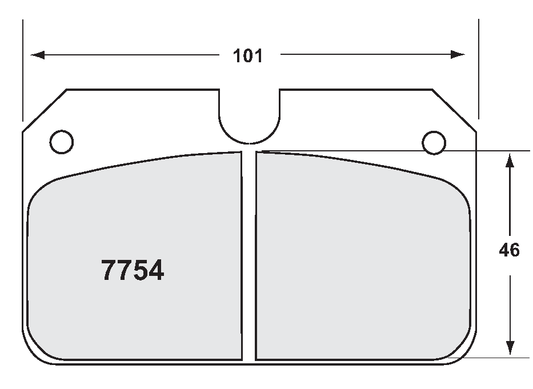PFC 7754.11.16.44 BRAKE PADS RACE 11 CMPD 16MM 4-PISTON WILWOOD BILLET NARROW DYNALITE
