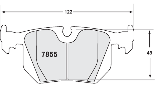 PFC 7855.11.16.44 REAR BRAKE PADS RACE 11 CMPD 16MM BMW M3 2000-06 E46