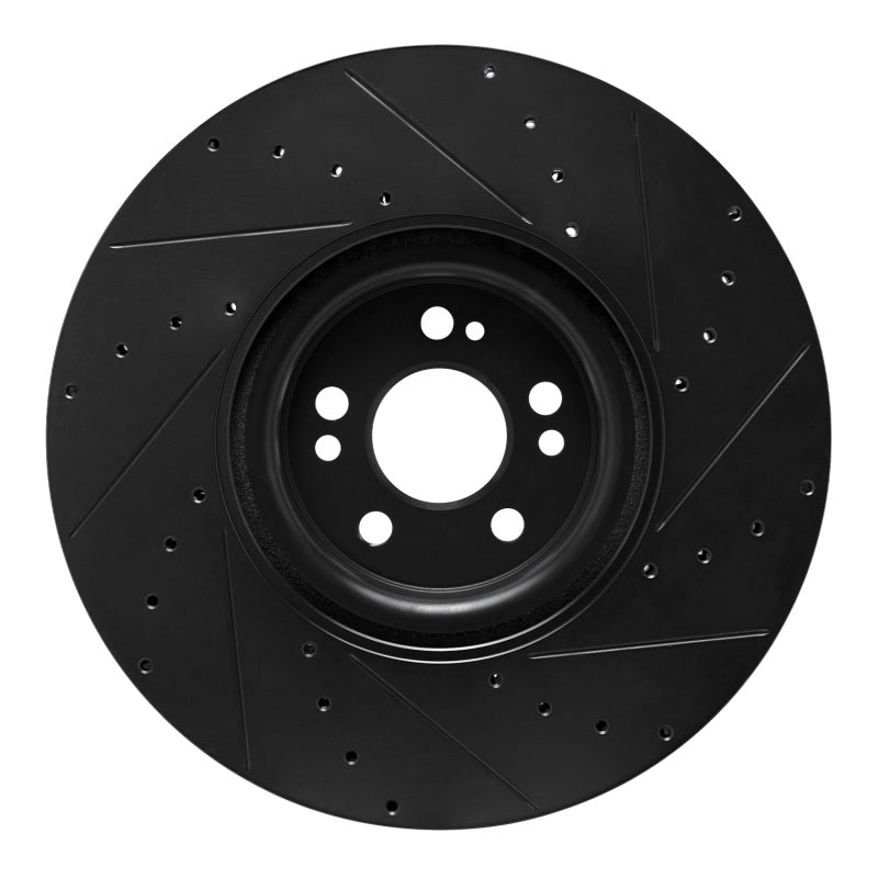 R1 Concepts R1 20-26 Mercedes-Benz GLE450e Front Left Drilled & Slotted Black Brake Rotor