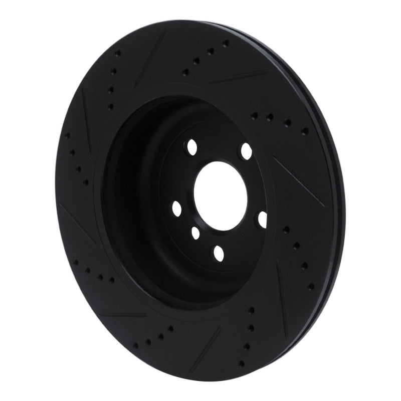 R1 Concepts R1 17-25 BMW 530I Left Rear Drilled & Slotted Black Brake Rotor