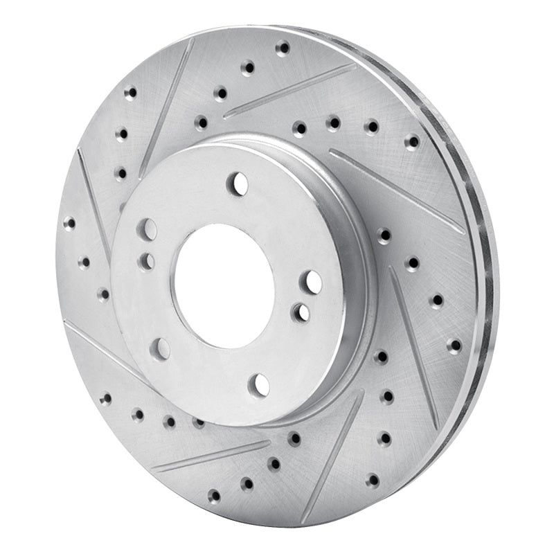 R1 Concepts R1 90-97 Infiniti Q45 Front Left Drilled & Slotted Silver Brake Rotor