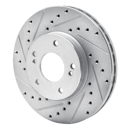 R1 Concepts R1 90-97 Infiniti Q45 Front Left Drilled & Slotted Silver Brake Rotor