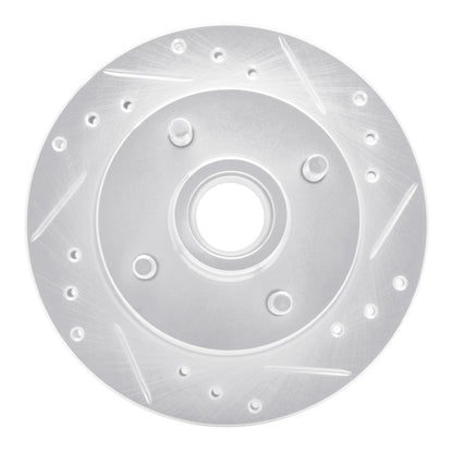 R1 Concepts R1 79-81 Ford Mustang Front Right Drilled & Slotted Silver Brake Rotor
