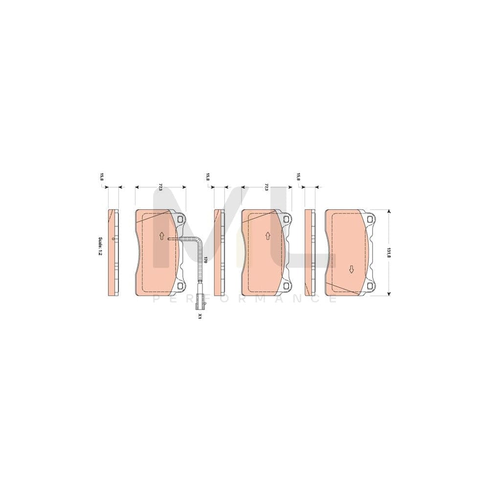 TRW Gdb1871 Brake Pad Set Incl. Wear Warning Contact