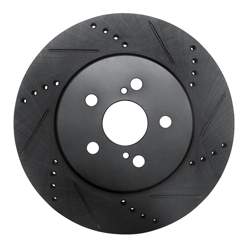 R1 Concepts R1 19-25 Toyota Corolla (Mexico) Front Right Drilled & Slotted Black Brake Rotor