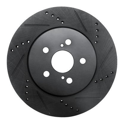 R1 Concepts R1 19-25 Toyota Corolla (Mexico) Front Right Drilled & Slotted Black Brake Rotor