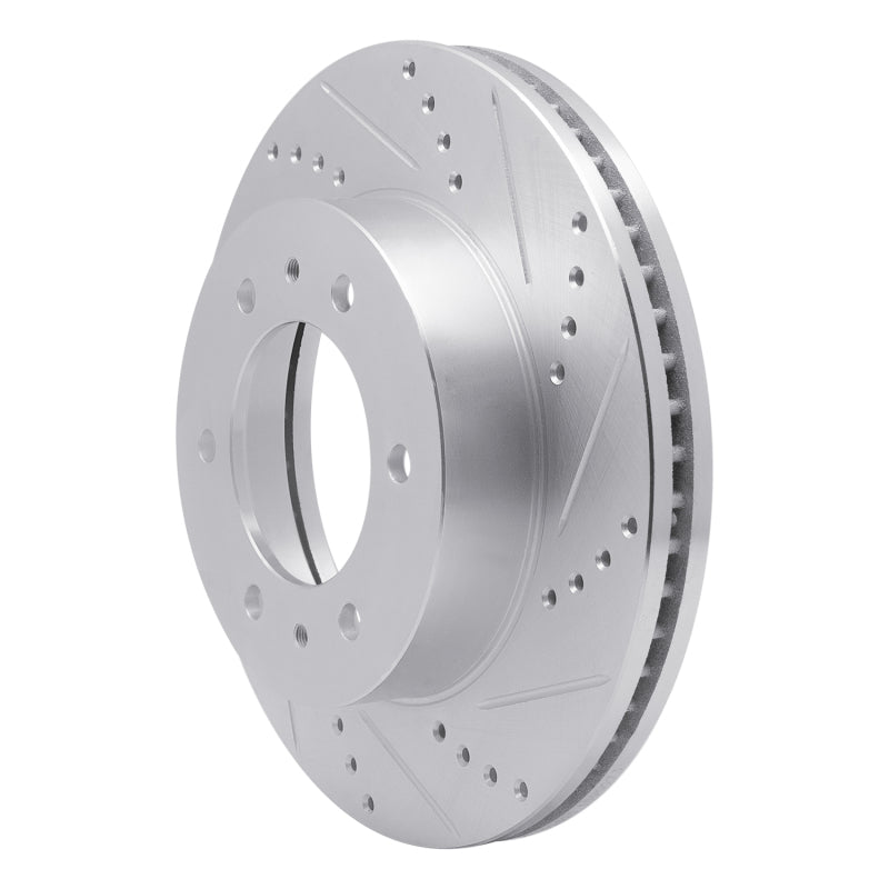 R1 Concepts R1 06-10 Hummer H3T Front Right Drilled & Slotted Silver Brake Rotor