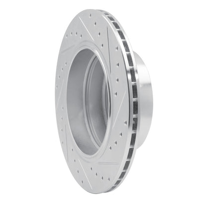 R1 Concepts R1 06-10 BMW 530XI Rear Left Drilled & Slotted Silver Brake Rotor