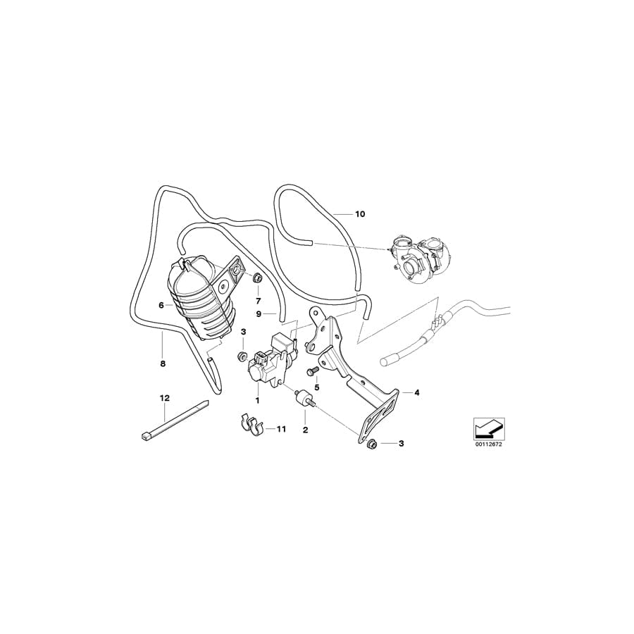 Genuine BMW 11657789084 E65 Bracket, Vacuum Reservoir (Inc. 730d)