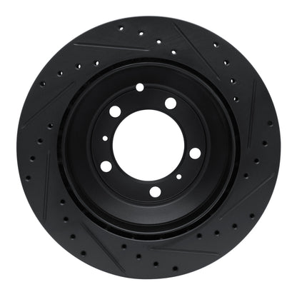 R1 Concepts R1 -23 Porsche Cayenne Rear Left Drilled & Slotted Black Brake Rotor