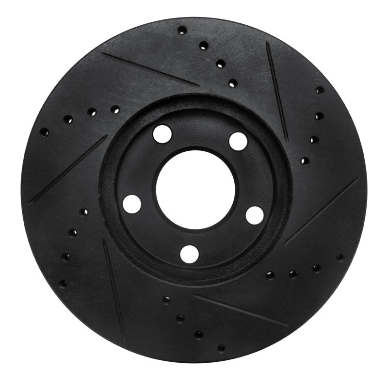 R1 Concepts R1 98-98 Volkswagen Passat (USA/Canada) Front Left Drilled & Slotted Black Brake Rotor