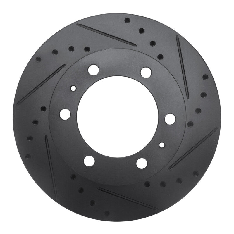 R1 Concepts R1 09-15 Toyota Hilux (Mexico) Front Right Drilled & Slotted Black Brake Rotor