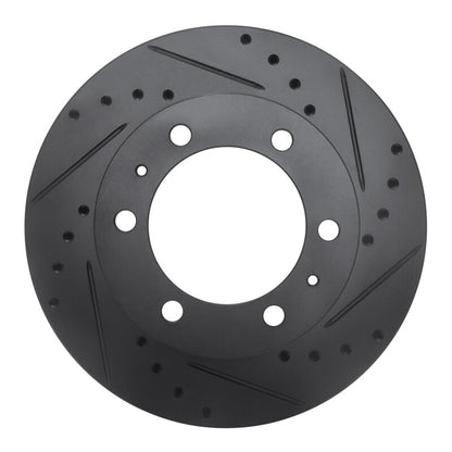 R1 Concepts R1 09-15 Toyota Hilux (Mexico) Front Right Drilled & Slotted Black Brake Rotor