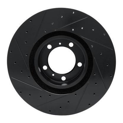 R1 Concepts R1 10-24 Audi RS e-Tron GT Right Front Drilled & Slotted Black Brake Rotor