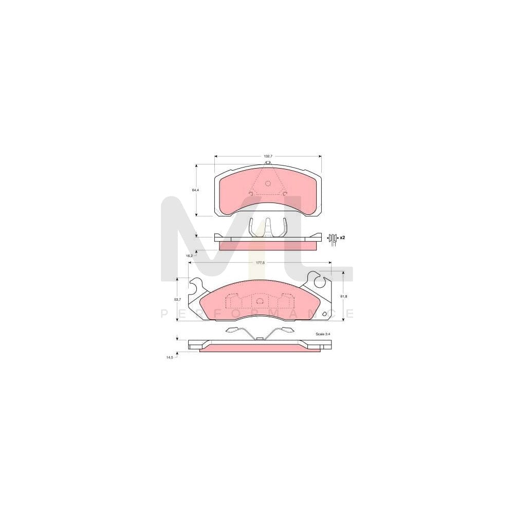 TRW Gdb4046 Brake Pad Set Incl. Wear Warning Contact
