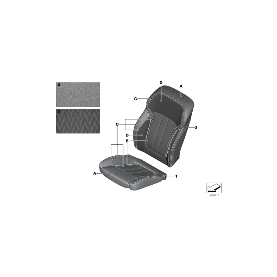 Genuine BMW 52107989890 G12 Cover For Comfort Backrest,Leather Right INDIVIDUAL (Inc. 740eX, 740Li & 730Li)