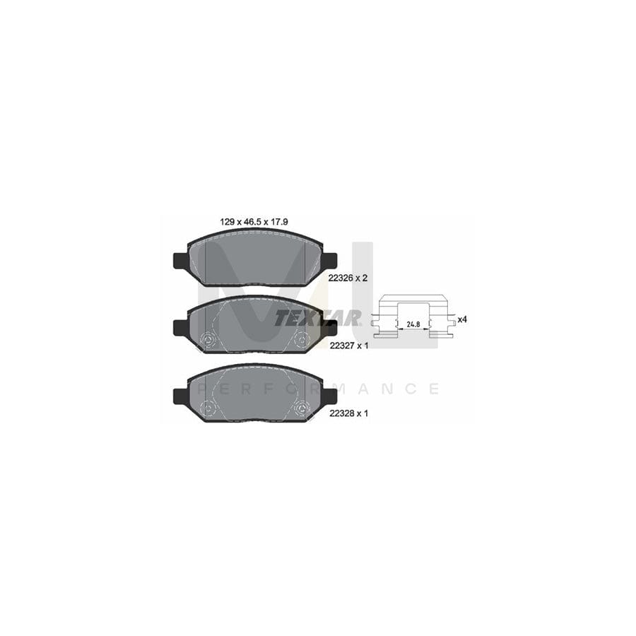 TEXTAR 2232601 Brake pad set with acoustic wear warning