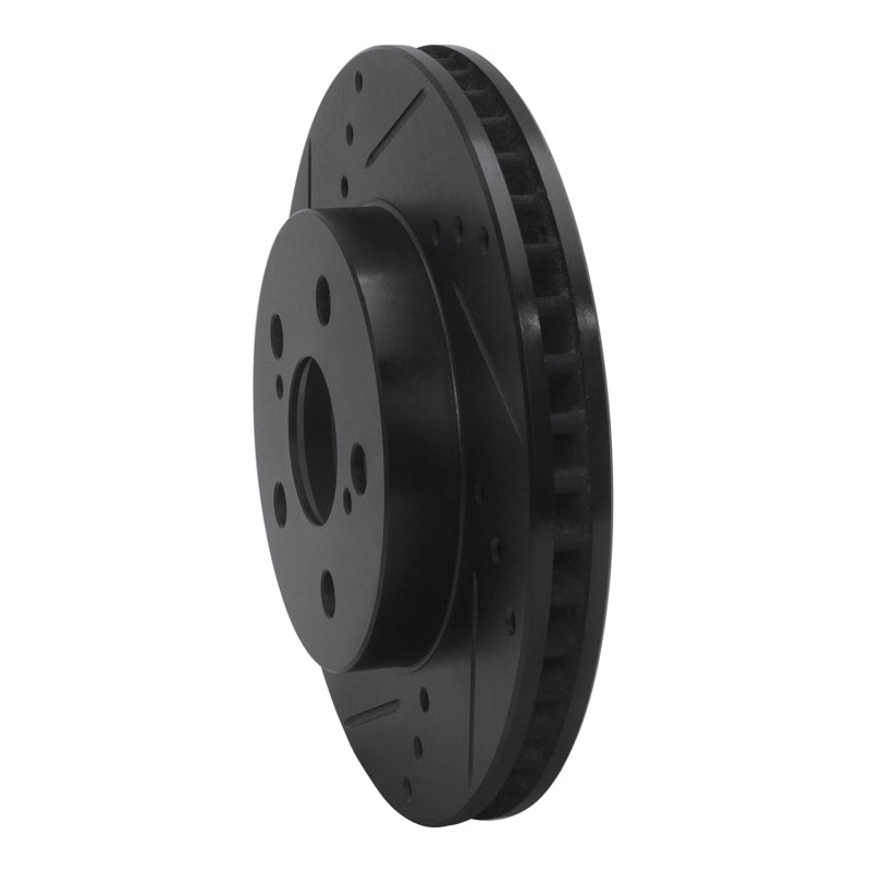 R1 Concepts R1 16-22 Toyota Prius Front Left Drilled & Slotted Black Brake Rotor