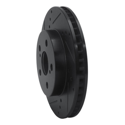 R1 Concepts R1 16-22 Toyota Prius Front Left Drilled & Slotted Black Brake Rotor