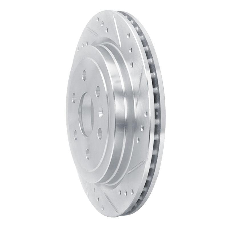 R1 Concepts R1 10-16 Cadillac SRX Rear Right Drilled & Slotted Silver Brake Rotor