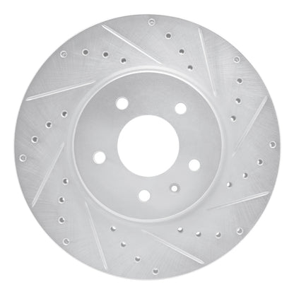 R1 Concepts R1 09-11 Cadillac STS Front Right Drilled & Slotted Silver Brake Rotor