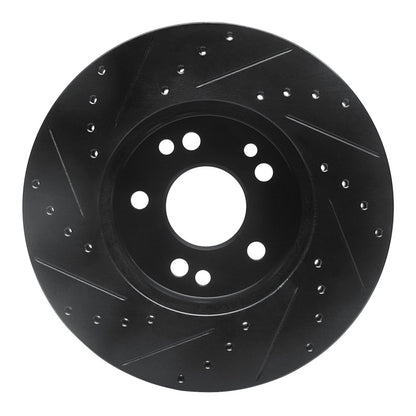 R1 Concepts R1 90-95 Mercedes-Benz 300CE Front Right Drilled & Slotted Black Brake Rotor