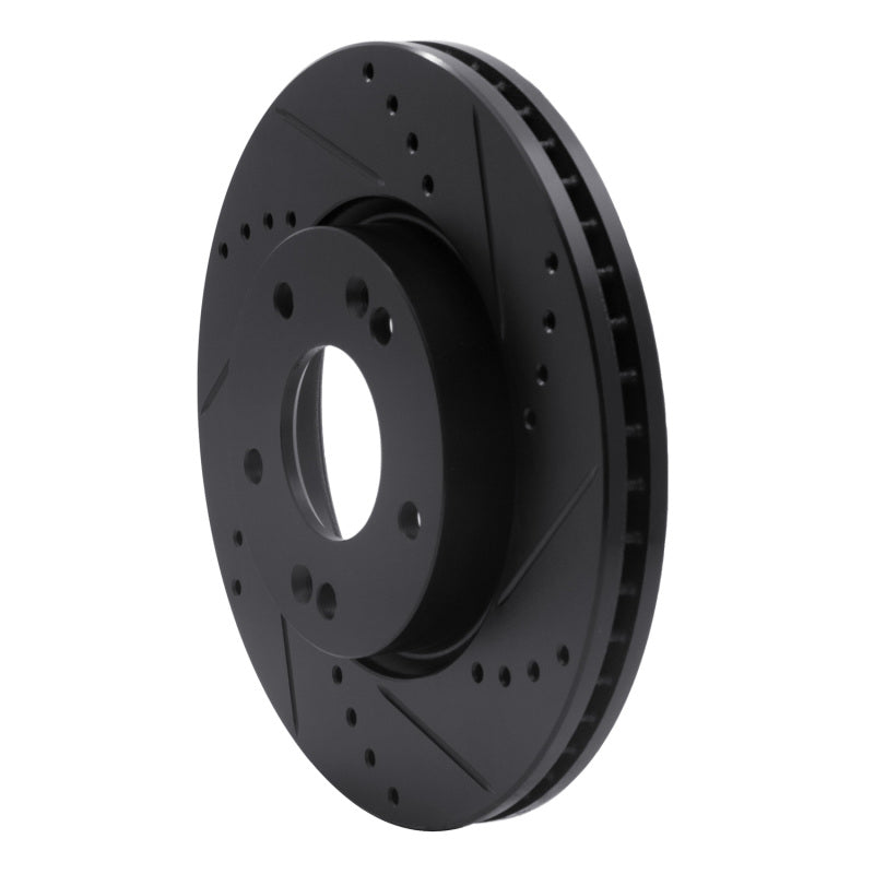 R1 Concepts R1 03-13 Hyundai Elantra Front Right Drilled & Slotted Black Brake Rotor