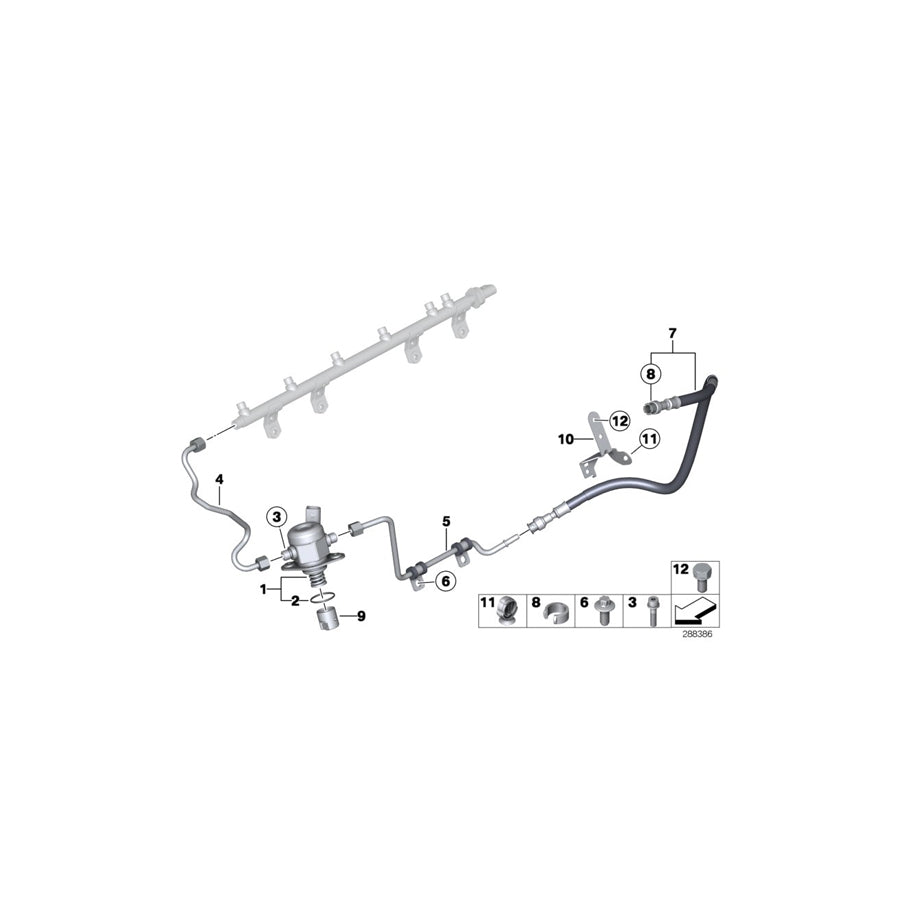 Genuine BMW 13647604407 F25 E93 F02 Feed Line (Inc. X4 M40iX, 535i & X5 35iX)