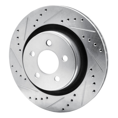 R1 Concepts R1 11-12 Jeep Liberty Front Left Drilled & Slotted Silver Brake Rotor