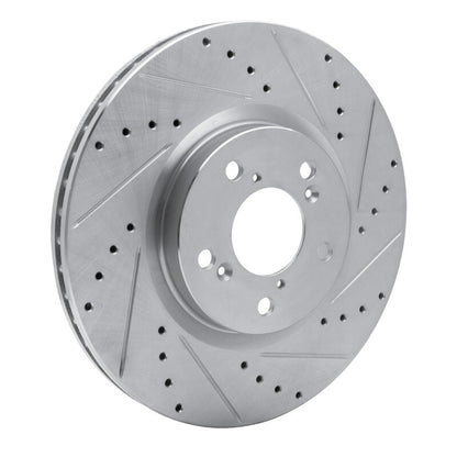 R1 Concepts R1 07-20 Acura ZDX Front Right Drilled & Slotted Silver Brake Rotor