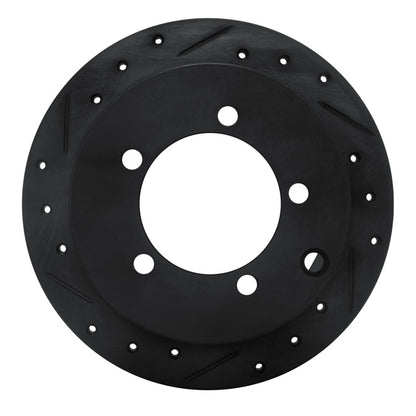 R1 Concepts R1 97-04 Mitsubishi DIAMANTE Rear Left Drilled & Slotted Black Brake Rotor