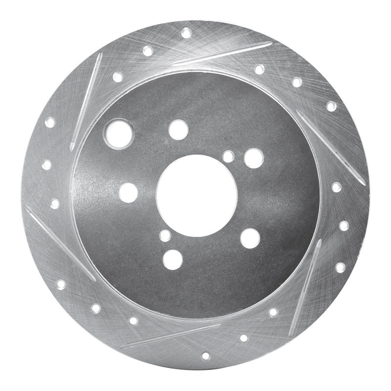 R1 Concepts R1 12-23 Subaru Crosstrek Rear Left Drilled & Slotted Silver Brake Rotor