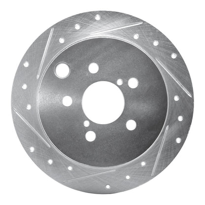 R1 Concepts R1 12-23 Subaru Crosstrek Rear Left Drilled & Slotted Silver Brake Rotor