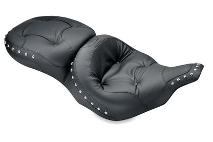 Mustang Motorcycle Mustang 97-07 Harley Electra Glide, Rd Glide Wide Touring Regal 1PC Seat w/Studs - Black
