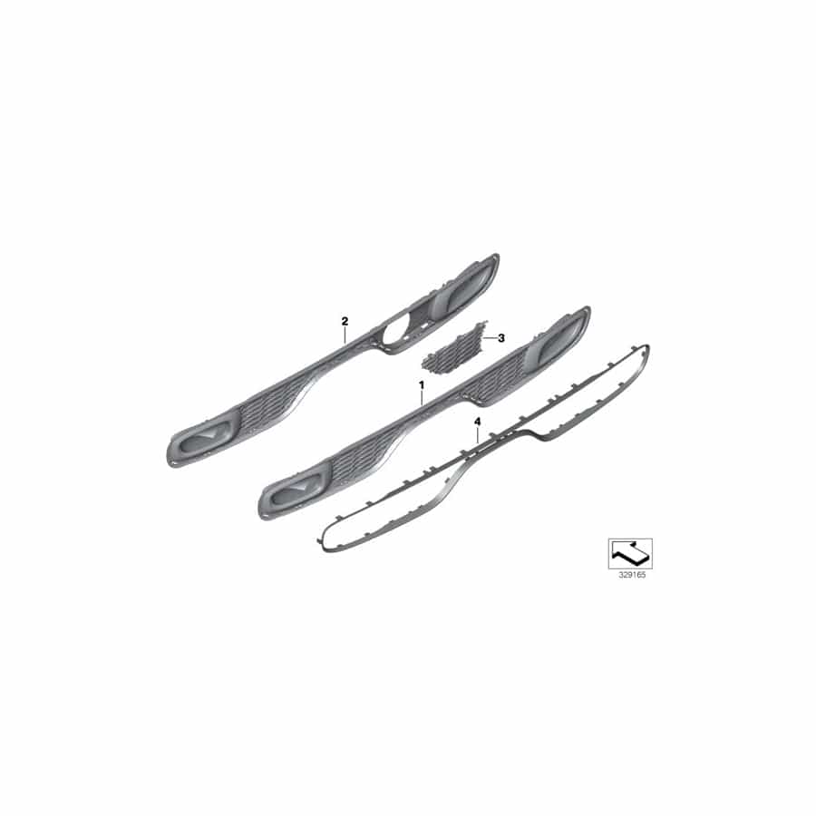 Genuine BMW Mini 51127365091 F56 F55 Grill For Bumper, Rear HTV (Inc. Cooper S & Cooper SD)